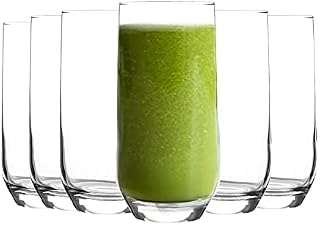 Lav Highball Tumbler Drinking Glasses Set. Pack of 6 Water Juice Tableware Glass.