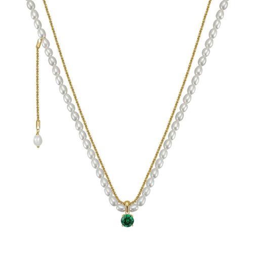 Collier argent sterling femme pendentif zircon vert le cadeau d'anniversaire idéal