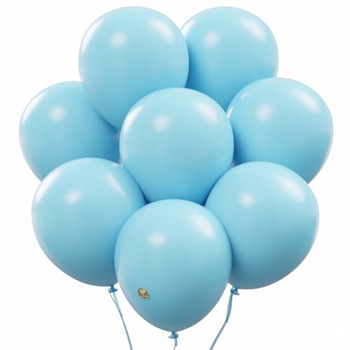 Image of AFTERLOON Biodegradable Natural Rubber Latex Balloons 24 pcs Blue 10 Inch, Plastic-Free Alternative Matte Color Durable Thickened Extra Strong Helium Float, Multicolor ballon Globos Decor De Fiestas