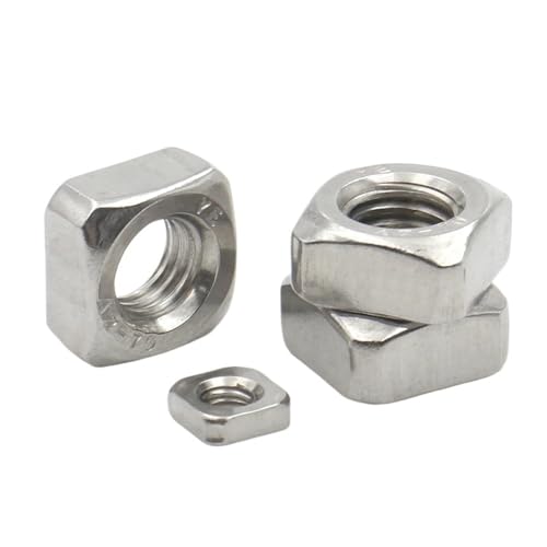 RWRAPS 1-50pcs A2-70 304 Stainless Steel Built in Thin nut M3 M4 M5 M6 M8 M10 M12 Square Nuts Din557 Hardware Nut(M3x50pcs)