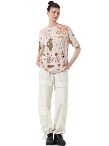 Image of ONLY Women's Oversized Printed Pure Cotton T-Shirt