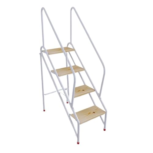 WLH Alexanders Escalon Taburete de Escalera for Piscina con reposabrazos, Silla de Escalera de Doble propósito, Plataforma Alta for Biblioteca, ático, Oficina y hogar. banqueta(Four Step)
