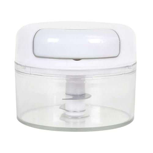 COOK CONCEPT, KD0003 Picadora Manual para Utensilios de Cocina práctica y ergonómica, Cuchillas de Acero Inoxidable, Ideal para Espacios pequeños, Blanco, Transparente, tamaño Compacto, Mini