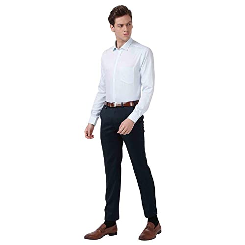 Image of Park Avenue Men's Pure Cotton Checks Pattern Slim Fit Semi Cutaway Collar Full Sleeve Formal Shirt