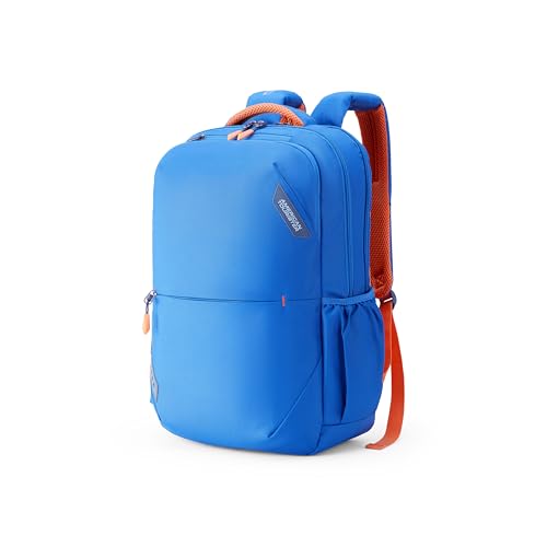 Image of American Tourister Brett 4.0 | 32.5 Ltrs | 3 Compartments | Bottle Pocket | Ergonomic Padded Back Panel & Shoulder Straps | Laptop Backpack | 1 Year International Warranty | Elemental Blue