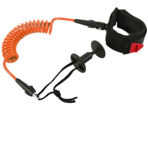 Bodyboard Coiled Wrist Leash Surfing Coil for Comfortable Anchor Protection and Easy Use for Surfers and Bodyboarders Beach Accessories 5.5MM/5ft (Orange)