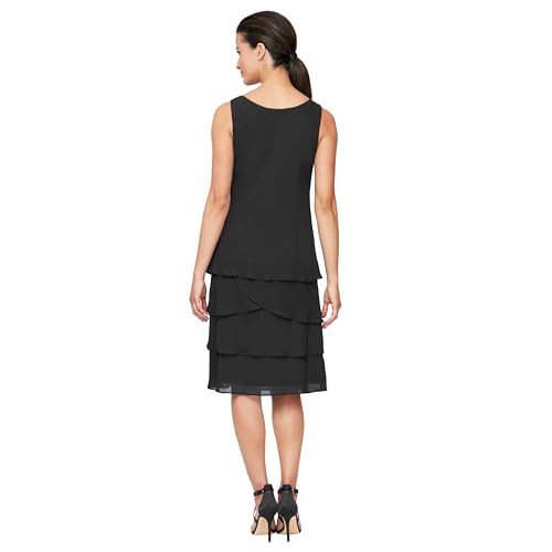 S.L. Fashions Women's Mother of The Bride Jacket Dress with Sequined Cut Out Shoulder4