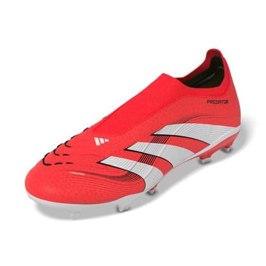 adidas Unisex Predator League Laceless Firm Multi Ground Sneaker, Lucid Red/White/Black, 7 US Men