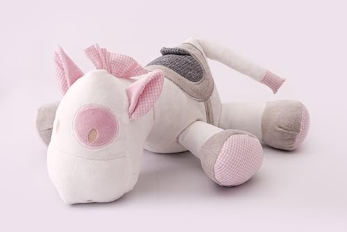 Zip - Cavalo de Pelúcia Pocotó, Plush com Detalhes Xadrez Rosa, B...