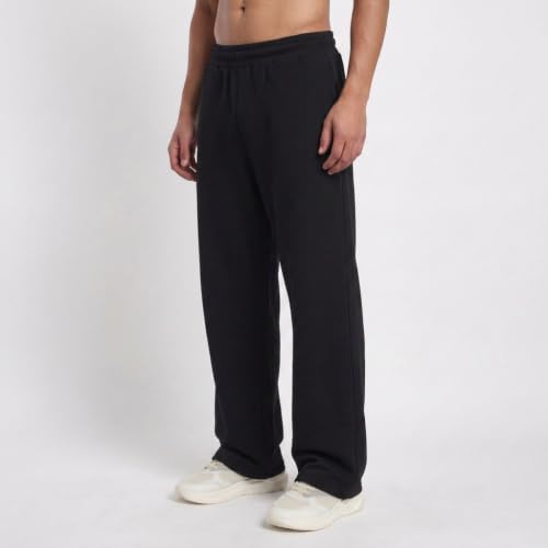 Image of MARK LOUIIS Men's Baggy Trackpants | Regular Fit Cotton Sweatpants with Drawstring Waist & Side Zipper Pockets | Oversized Casual Track Pants for Gym