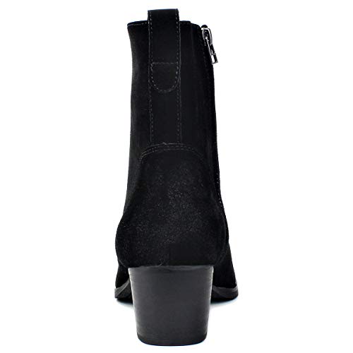 Image of Dress Boot for Men Heels Casual Chelsea Combat Ankle Chukka Boots Zipper Black JY002