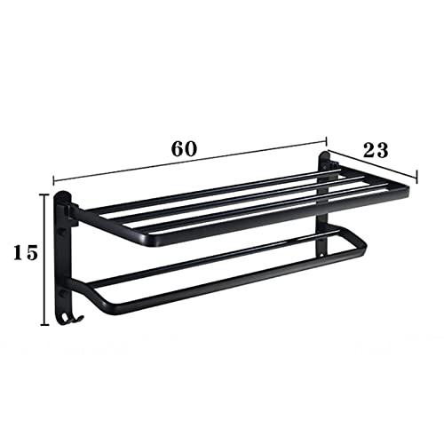 Porte-serviette mural double couche noir pour optimiser le séchage