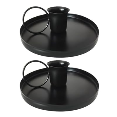 Candelabros de Hierro Antiguos - 2 Piezas Cilíndricos Cónicos de Metal, Adecuados para Decoración Navideña, Bodas y Lujo (Negro) | Ya disponible en tu tienda friki favorita! En mundofriki.es!