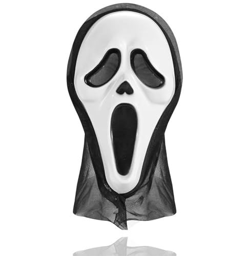 TK Gruppe Timo Klingler Máscara de fantasma Scream para Halloween para homem e mulher, como disfarce para Halloween e Carnaval, máscara de fantasma