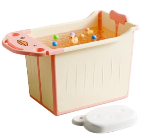 Sailozai子供風呂桶、折りたたみ可能、大型、赤ちゃん風呂桶、厚め、大容量風呂椅子収納不要簡単持ち運び便利省スペース室内外用多機能ペット用浴槽/衣類・靴洗浄 (ピンク,熊の腰掛け+大祝儀袋)