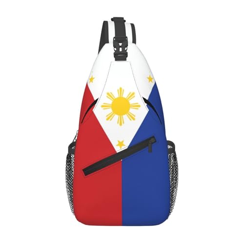 Cute Philippines Flag Bags Women Men Adjustable Crossbody Sling Backpack Casual Chest Bag Daypack for Travel Hiking