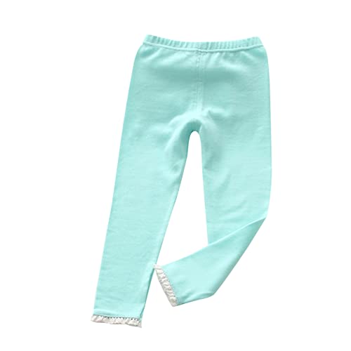 Girls' and Toddler Leggings Elastic Waisted Stretchy Footless Lace Trim Tights Solid Color Summer Casual Pants Clothes
