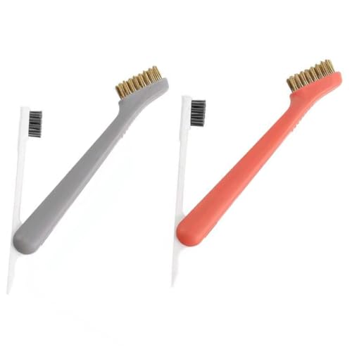 CHILDWEET 2 Piezas Cepillo de Limpieza de Inoxidable para Cocina Cabezal Fino para Quitar y Grasas Mango Ergonómico Resistente para Estufas y Campanas Extractoras