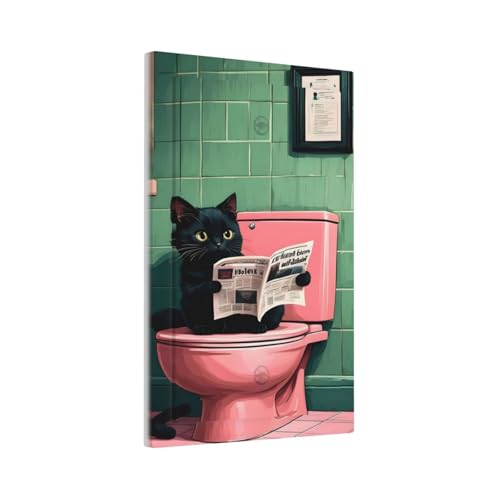 Decorative Light Switch Cover Plate Funny Black Cat Newspaper Pink Toilet 1 Gang No Device Single Blank Outlet Covers Wall Plate Cover Switchplate Electrical Faceplate