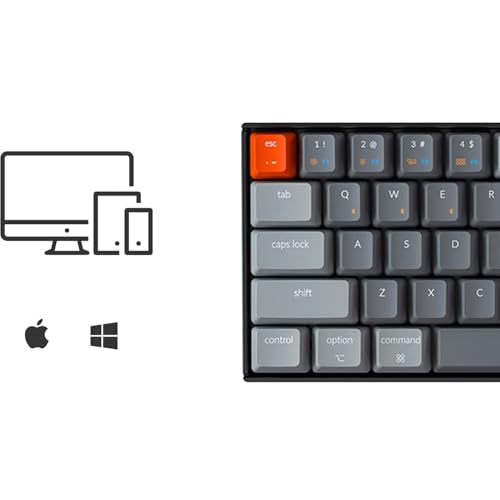 Image of Keychron K6 Mechanical Keyboard 65% Compact 68 Key Wireless Gaming Keyboard, RGB Backlight Bluetooth 5.1 /Wired Keyboard Compatible with Mac Windows, Gateron G Pro Brown Switch