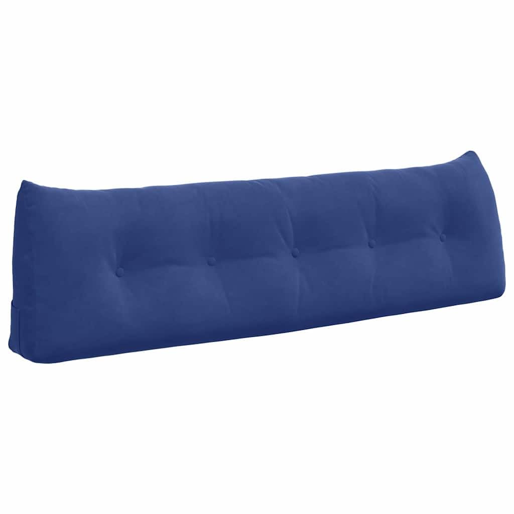 Rückenkissen Polizeiblau 160 x 24 x 50 cm Samt Lesekissen Keilkissen für Bett und Sofa, Ergonomische Rückenlehne mit Seitentasche und Abnehmbarem Bezug für Schlafzimmer und Büro