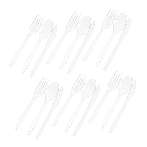 BUGUUYO 使い捨てプラスチックカトラリー 小型スプーン フォーク ナイフ 誕生日パーティー向け食品 素材 軽量便利で洗浄不要