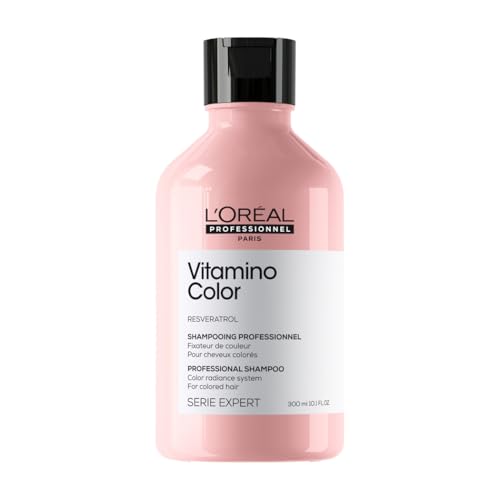 L'Oréal Professionnel, Shampoing Fixateur de Couleur, Cheveux Colorés & Méchés en Manque d'Éclat, Anti Oxydant, Protège & Sublime la Couleur, Nutrition & Douceur, Vitamino Color, Serie Expert, 300ml