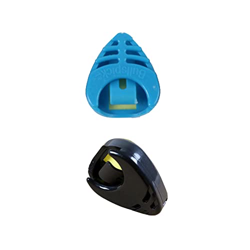 Rayzm Lot de 2 supports en plastique pour médiators de guitare, noir et bleu clair - Les Beatles, Paul McCartney, John Lennon, RIngo Starr, George Harrison Rayzm Lot de 2 supports en plastique pour médiators de guitare, noir et bleu clair
