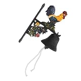 BETOOKY Vintage Cast Metal Manual Crank Rooster Doorbell, Rustic Antique Wall-Mounted Bell for Outdoor Courtyard and Home Décor