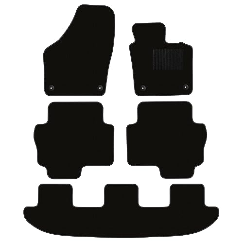 Aviles フォルクスワーゲン シャラン 7NC系 7NCAV 7NCTH フロアマット【16色から選択】(右ハンドル,留具専用樹脂リング,01:無地 × ブラック)