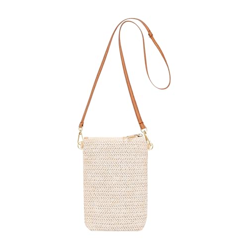 Bolsas para teléfono móvil de paja: bandolera pequeña para mujer y niña ideal para el verano