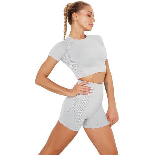 Listado de Conjuntos deportivos para Mujer , tabla con los diez mejores. 47 ZSOLY Ropa Deportiva Mujer Conjuntos, Conjunto de Short y Top Deportivo, Leggins Deportivos Mujer con Control de Abdomen, Cintura Alta, Sin Costuras, para Correr, Yoga, Pilates