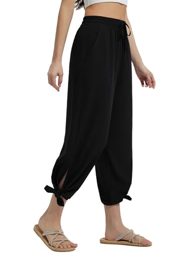 baleaf Women's Wide Leg Swim Pants UPF50+ Long Beach Pants High Waisted Lightweight Quick Dry Flowy Swim Capris with Pockets