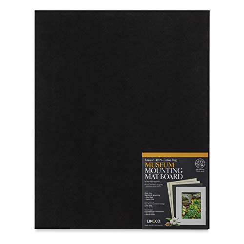 Lineco Cotton Rag Museum Mounting Boards - Pkg of 25, Black, 11