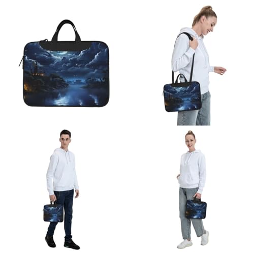 Bolso Maletín para Laptop Moonlit Night Unisex 13 pulgadas miniatura 7