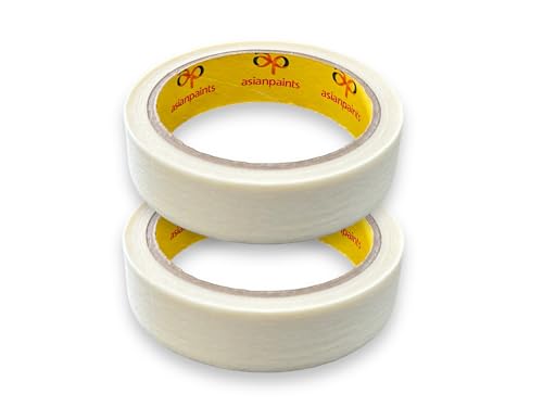 Image of Asianpaints Trugrip Super Masking Paper tape, gum tape 20meter Length (1inch 2.4cms Pack of 12)