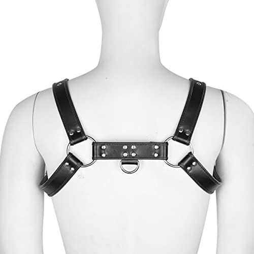 Adjustable Leather Body Chest Half Harness Punk Belt Clubwear Costume4