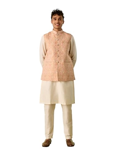 Kurta homme en viscose mélangée DIWAS BY MANYAVAR lot de 3 vestes à motif floral élégant