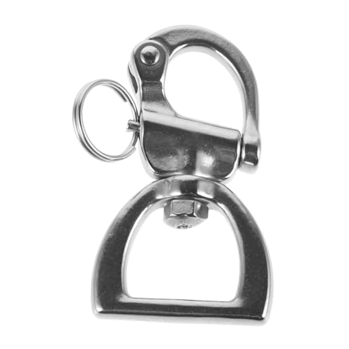 Gogogmee Fishing Boat Swivel Carabiner Outdoor Yacht Buckle Stainless Steel Buckle Belt Shackle Marine Hook