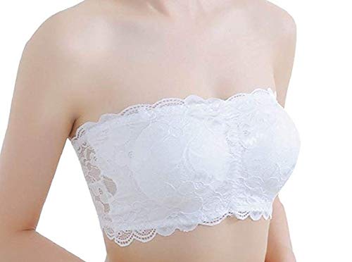 Image of Fabme Women Lace, Padded Tube Bra - Free Size - 3 Hook Back