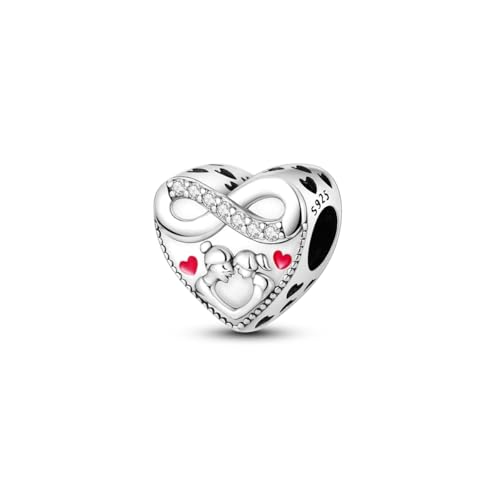 Charm Cuore con Simbolo Infinito e Coppia di Innamorati per Pandora