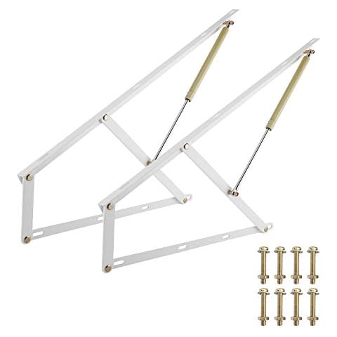 Homend 2 Pack 3FT Pneumatic Storage Bed Lift Mechanism Heavy Duty Gas Spring Bed Storage Lift Kit for Box Bed Sofa Storage Space Saving DIY Project Lifter Lift Up Hardware White (3FT) Cover