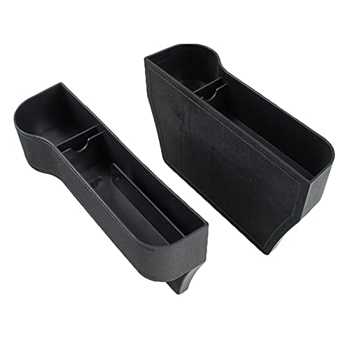 Price comparison product image SKUNTUGUANG 2 PACK Side Pocket Organizer - Car Seat Filler Gap Space Console Storage Box Bottle Cup Holder Coin Collector with Hole for USB Cable