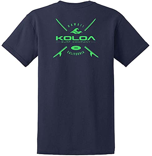 Camisetas de algodón Koloa Surf Cross Boards en color azul y talla grande regular