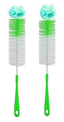 BHATI Nylon Long Bottle Cleaning Brush (Colour May Vary, Large) - Set of 2 Pieces