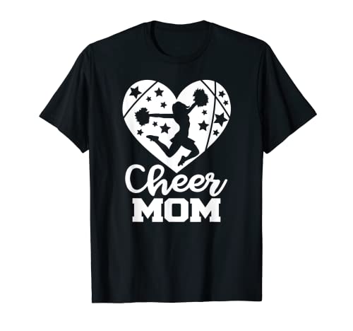 Cheer Mom Heart Funny Cheerleader T-Shirt