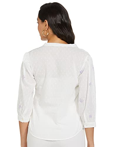 Image of Max Women Embroidered Dobby Woven Regular Fit Blouse