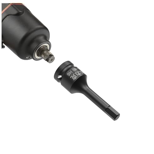 Image of 3PCS 3 /8 inch Square Drive H6(6mm) Impact Hex Bit Socket, 60mm(2.36 inch) Length, Hex Driver, Impact Grade, One-Piece Construction, 3 /8 inch Drive Allen Bit Socket, Cr-Mo Steel, Black