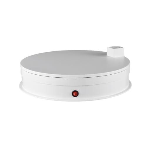 Andoer Piattaforma Rotante Motorizzata 25cm Con Luci RGB E Telecomando – Girevole 360° Per Vetrine, Dirette E Foto Prodotti – Capacità 10kg, Silenziosa, Alimentazione USB O Batteria (Bianco)