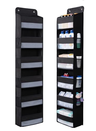 WishJazz Over Door Storage Hanging Organiser, 6 Large Pockets 8 Side Pockets